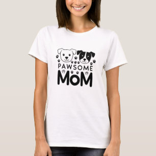 Pawsome Mom Hondenliefhebber Illustration T-shirt