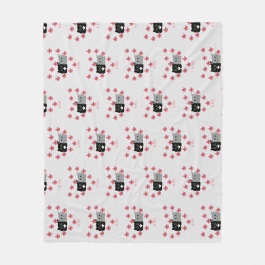 Pawsome Paar Plumeria Hart Valentijn Be Mine Fleece Deken (Voorkant)