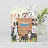 Pawsome Party Huisdier Thema Hond Uitnodiging (Staand voorkant)