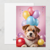 Pawsome Party Pup: Verjaardag Kaart Sjabloon (Voorkant / Achterkant)