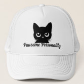 Pawsome persoonlijkheid kat ontwerp trucker pet (Voorkant)