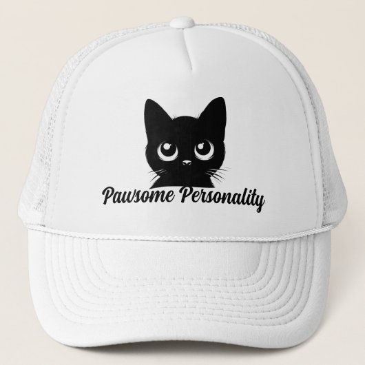 Pawsome persoonlijkheid kat ontwerp trucker pet (Voorkant)