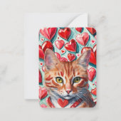 'Pawsome' Sinaasappel Tabby Cat Classroom Valentij Notitiekaartje (Voorkant)