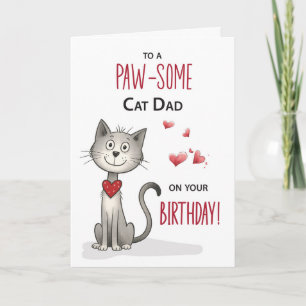 Pawsome van Cat Dad Funny Birthday Kaart