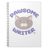 Pawsome Writer Fun Kat Cartoon Notitieboek (Voorkant)