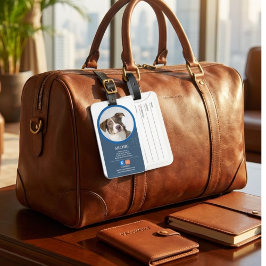 Pawsomely Professional: Hond foto sociale media Bagagelabel