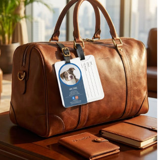 Pawsomely Professional: Hond foto sociale media Bagagelabel