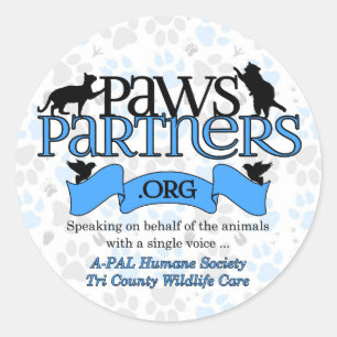 PawsPartners.org Alliance Logo Gear Ronde Sticker