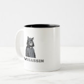 PAWSSASSIN - Hood Cat Coffee Mug Tweekleurige Koffiemok (Voorkant links)