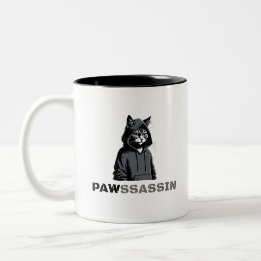 PAWSSASSIN - Hood Cat Coffee Mug Tweekleurige Koffiemok (Links)