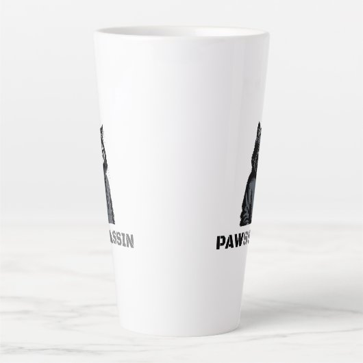 PAWSSASSIN Latte Mug – Hood Cat Energy Latte Mok (Voorkant)
