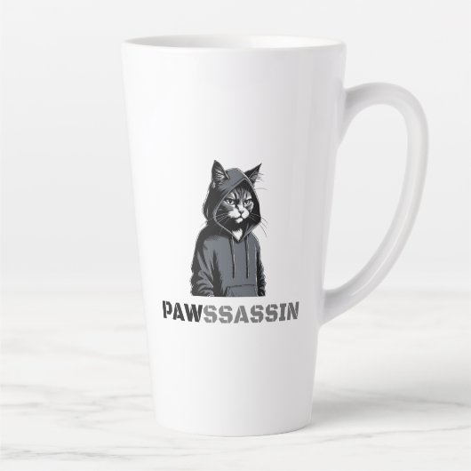 PAWSSASSIN Latte Mug – Hood Cat Energy Mok (Rechts)