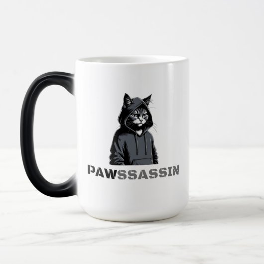 PAWSSASSIN Morphing Mug – Hood Cat in Disguise Magische Mok (Links)