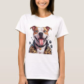 Pawsy the Pitty: Stijlvol en glimlachend T-shirt (Voorkant)