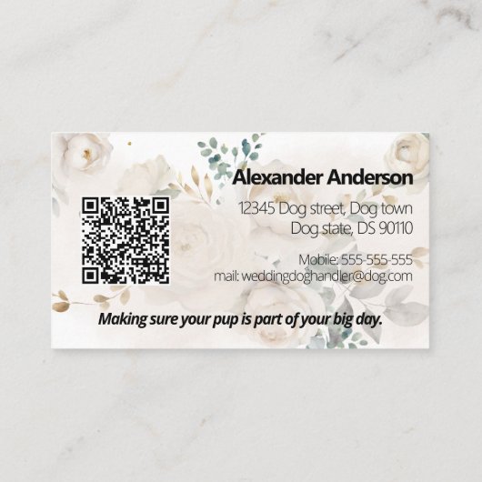 Pawtastic Wedding Pet Service Visitekaartje (Achterkant)