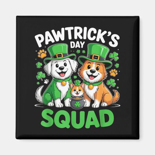 Pawtricks Day Squad St Patricks Hondenliefhebber H Magneet (Voorkant)