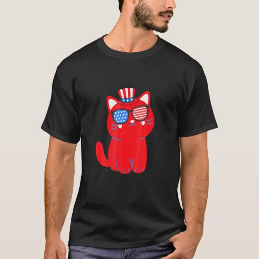 Pawtriotische kat 4 uur 's avonds met oom Sam Pet  T-shirt (Voorkant)