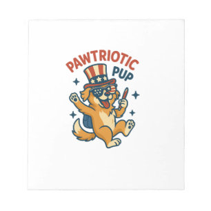 Pawtriotische Pup � Grappig 4 juli honden shirt Notitieblok