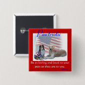 Pawtriottisch Vierkante Button 5,1 Cm (Voorkant /achterkant)