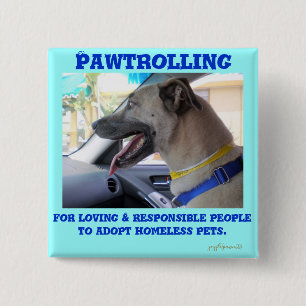 Pawtrolling Vierkante Button 5,1 Cm