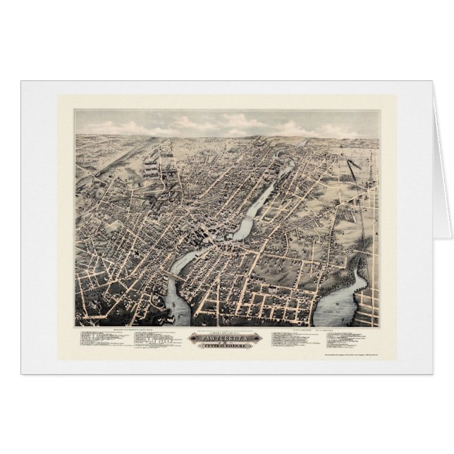 Pawtucket, RI Panorama Map - 1877 (Voorkant Horizontaal)