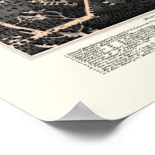 Pawtucket, RI Panorama Map - 1877 Poster (Hoek)