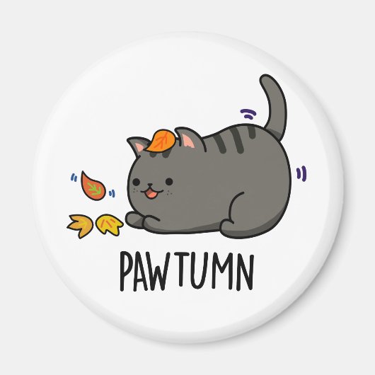 Pawtumn schattig herfst Kitty Kat Pun Magneet (Voorkant)