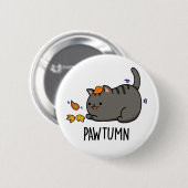Pawtumn schattig herfst Kitty Kat Pun Ronde Button 5,7 Cm (Voorkant /achterkant)