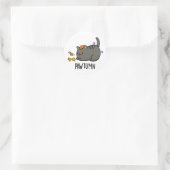 Pawtumn schattig herfst Kitty Kat Pun Ronde Sticker (Tas)