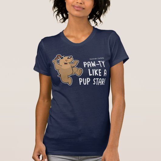 Pawty als een pop-up ster t-shirt (Voorkant)