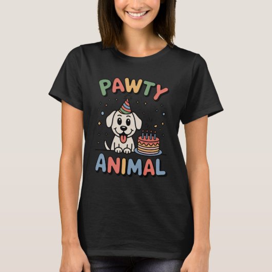 Pawty Animal | Funny Dog Birthday Design T-shirt (Voorkant)