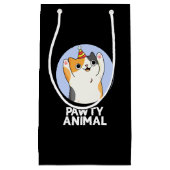 Pawty Animal Funny Party Cat Pun Dark BG Klein Cadeauzakje (Voorkant)