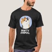 Pawty Animal Funny Party Cat Pun Dark BG T-shirt (Voorkant)