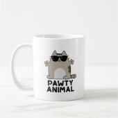 Pawty Animal Funny Party Cat Pun Koffiemok (Links)