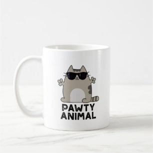 Pawty Animal Funny Party Cat Pun Koffiemok