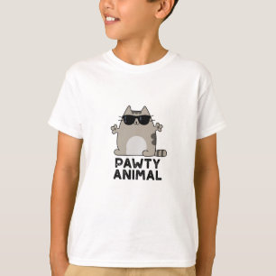 Pawty Animal Funny Party Cat Pun T-shirt