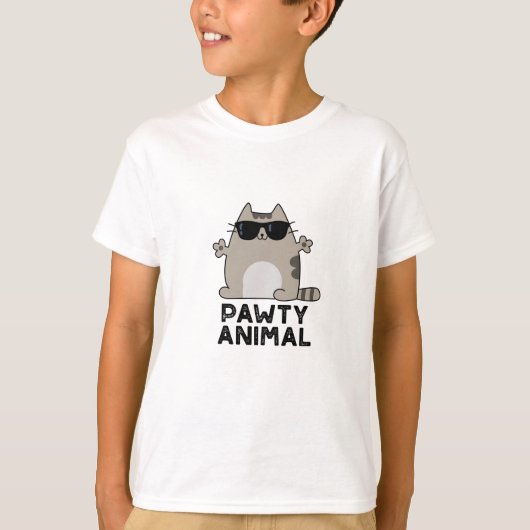 Pawty Animal Funny Party Cat Pun T-shirt (Voorkant)