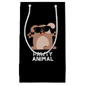 Pawty Animal Funny Party Dog Pun Dark BG Klein Cadeauzakje (Voorkant)