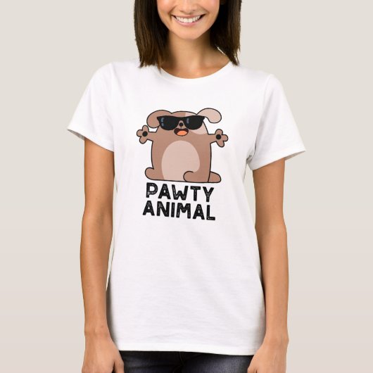 Pawty Animal Funny Party Dog Pun T-shirt (Voorkant)