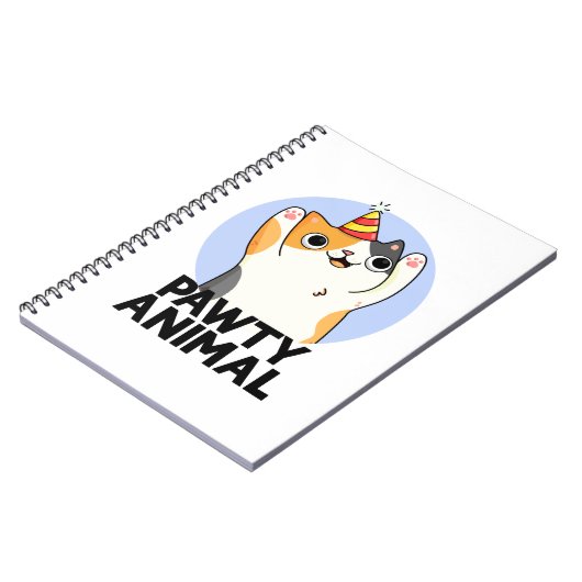 Pawty Animal Funny Party Pet Cat Pun Notitieboek (Linkerzijde)