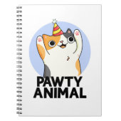 Pawty Animal Funny Party Pet Cat Pun Notitieboek (Voorkant)