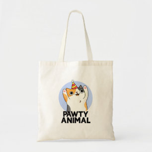 Pawty Animal Funny Party Pet Cat Pun Tote Bag