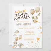 Pawty Animal Puppy Hond Verjaardag Kaart (Voorkant)
