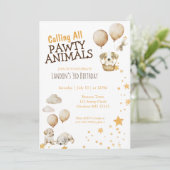 Pawty Animal Puppy Hond Verjaardag Kaart (Staand voorkant)