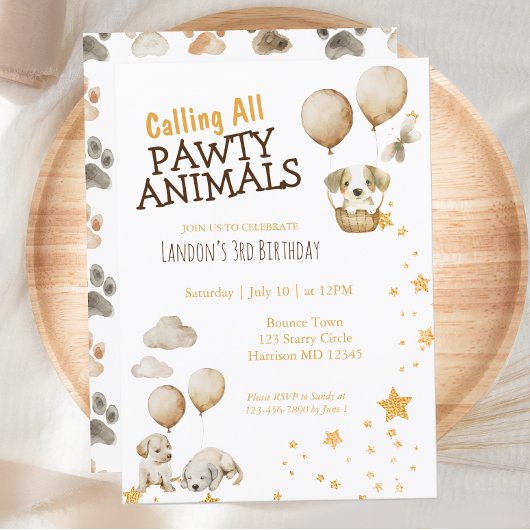 Pawty Animal Puppy Hond Verjaardag Kaart