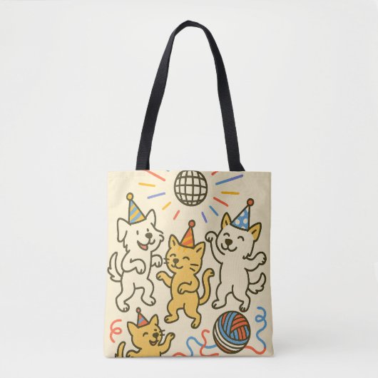 Pawty Animals Boodschappentas Tote Bag (Voorkant)