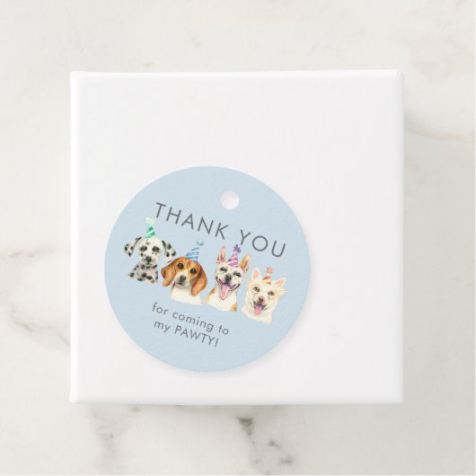 Pawty Dogs Waterverf Verjaardag Bedankjes Labels (In situ)