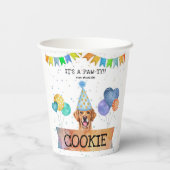 Pawty Golden Retriever Dog Puppy Birthday Papieren Bekers (Achterkant)