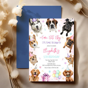Pawty-hond Tijd om te Pawty Puppy-feest Verjaardag Kaart