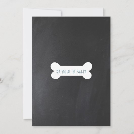 Pawty Invitations Dog Puppy Birthday Invitations Kaart (Achterkant)